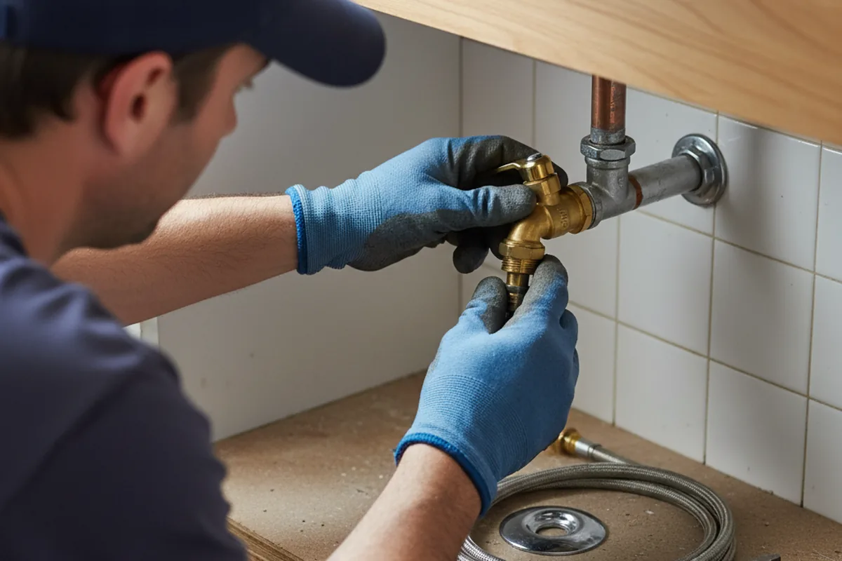 Shutoff valve and fitting work during Emergency Plumbing in Hillside